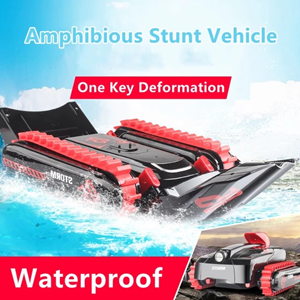  ماشین کنترلی تانک دوزیست آب و خاک قرمز Amphibious Car Waterproof Remote Control 1:16 -اسباب بازی